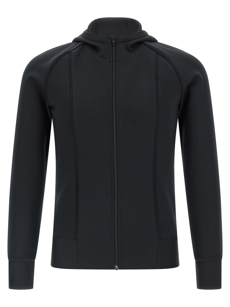 Valentino Garavani 91% polyester hoodie in black