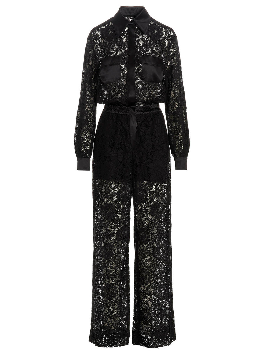 Dolce & Gabbana 42% cotton pant suit in black