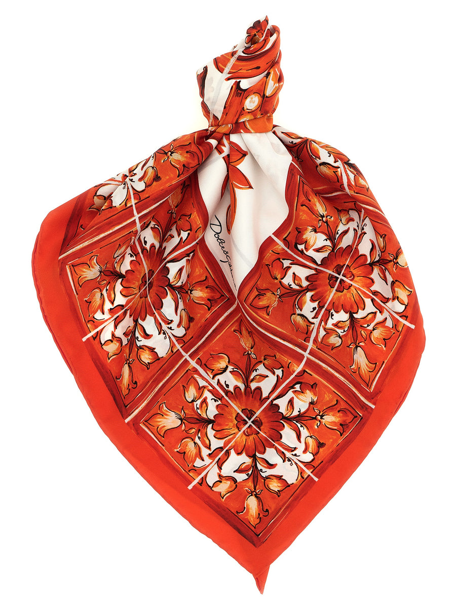 Dolce & Gabbana 100% silk scarf in orange