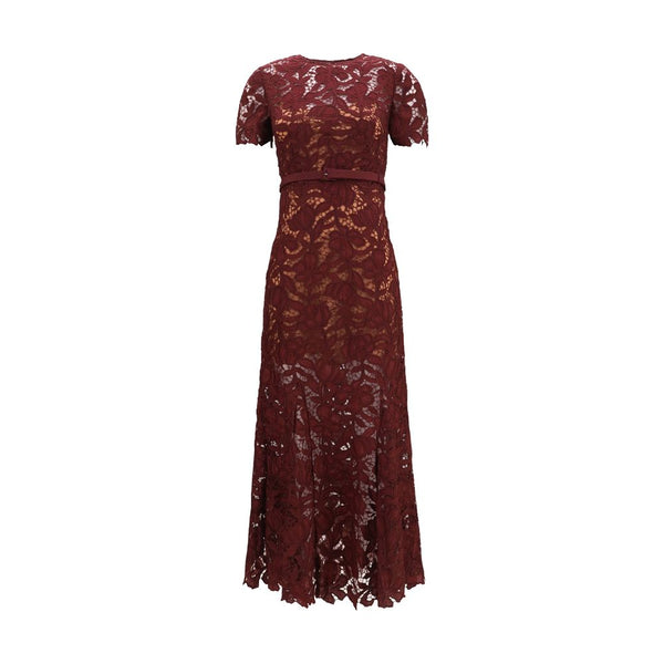 Self-Portrait 100% Polyester dress in burgundy