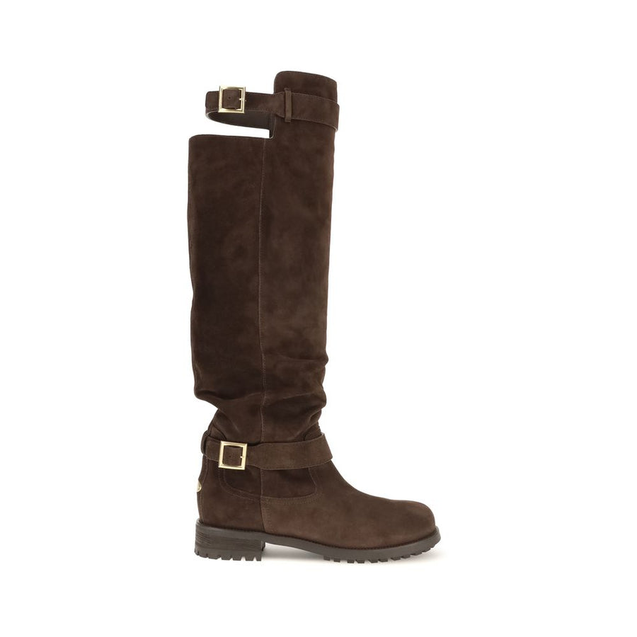 Jimmy Choo Upper: 100% Calf Leather Bos Taurus; Sole: 100% Rubber boot in brown