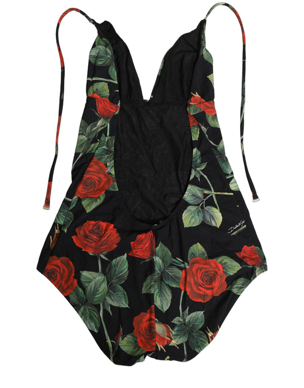 Dolce & Gabbana 27% Elastane 73% Nylon; Lining: 23% Elastane 77% Nylon one-piece swimsuit in black