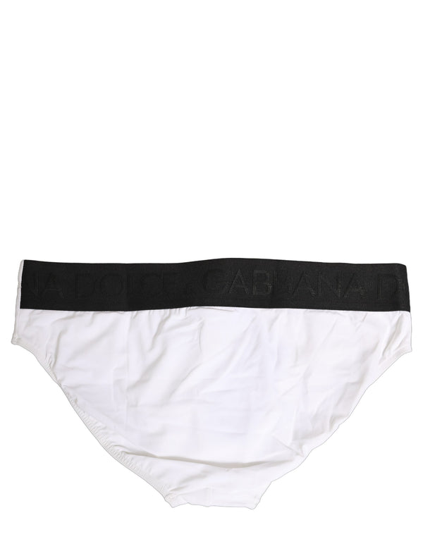 Dolce & Gabbana 72% Nylon 28% Elastane swim brief in white