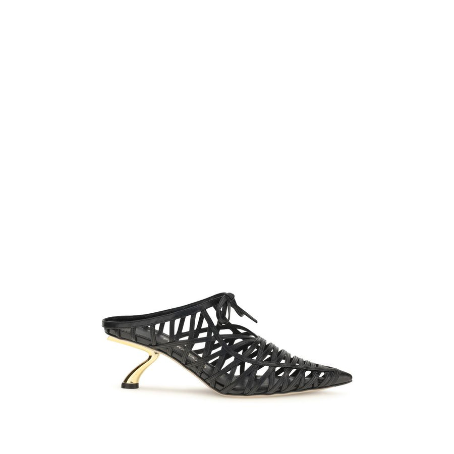 Ferragamo 100% Calf Leather Bos Taurus mule in black