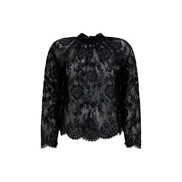 Self-Portrait 63% Polyamide 34% Viscose 3% Lyocell blouse in black