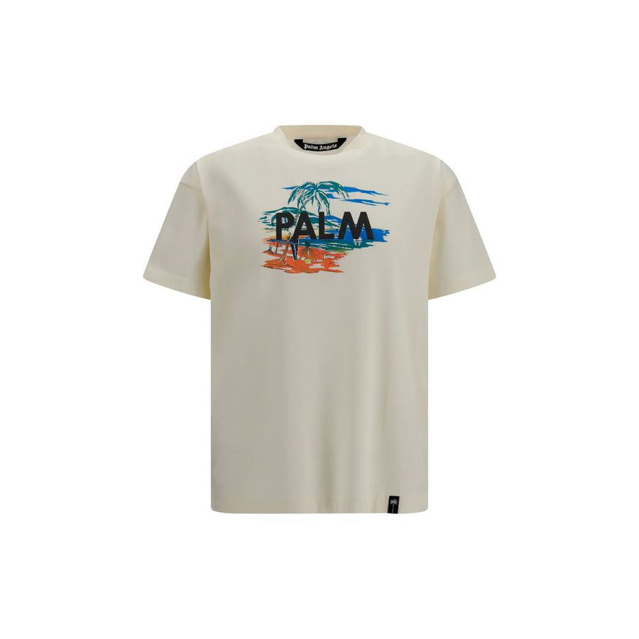 Palm Angels 100% Cotton t-shirt in beige