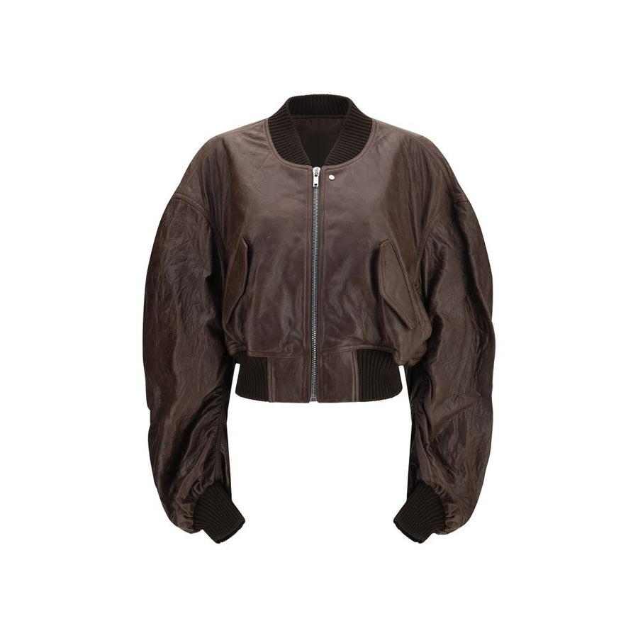 Rick Owens 100% Calf Leather Bos Taurus jacket in brown