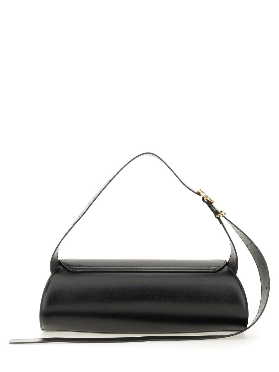 Large Cannoli Bag Black Calf Leather Shoulder