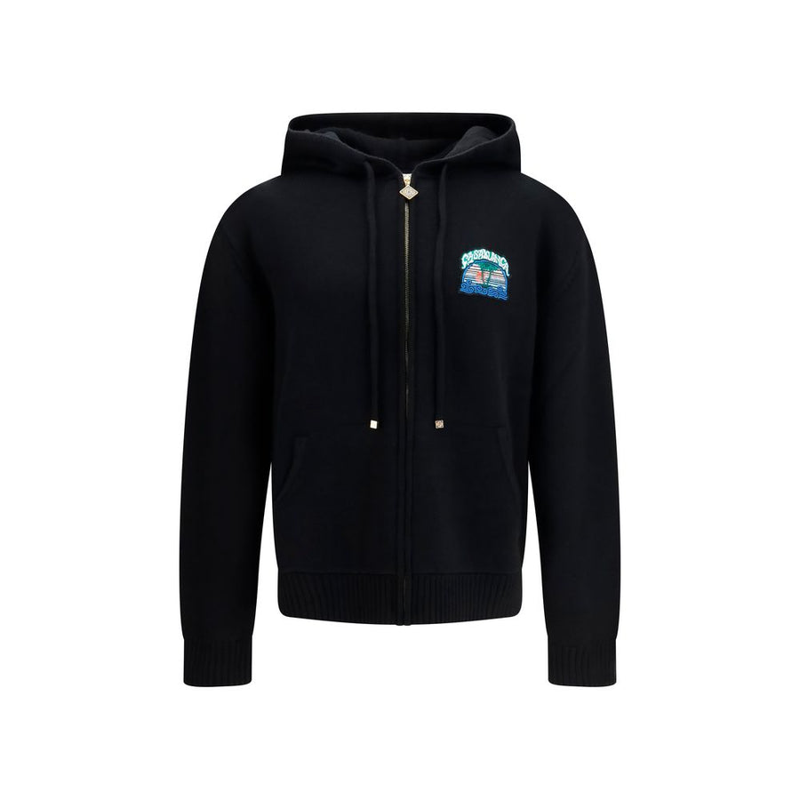 Casablanca 100% Merino Wool hoodie in black