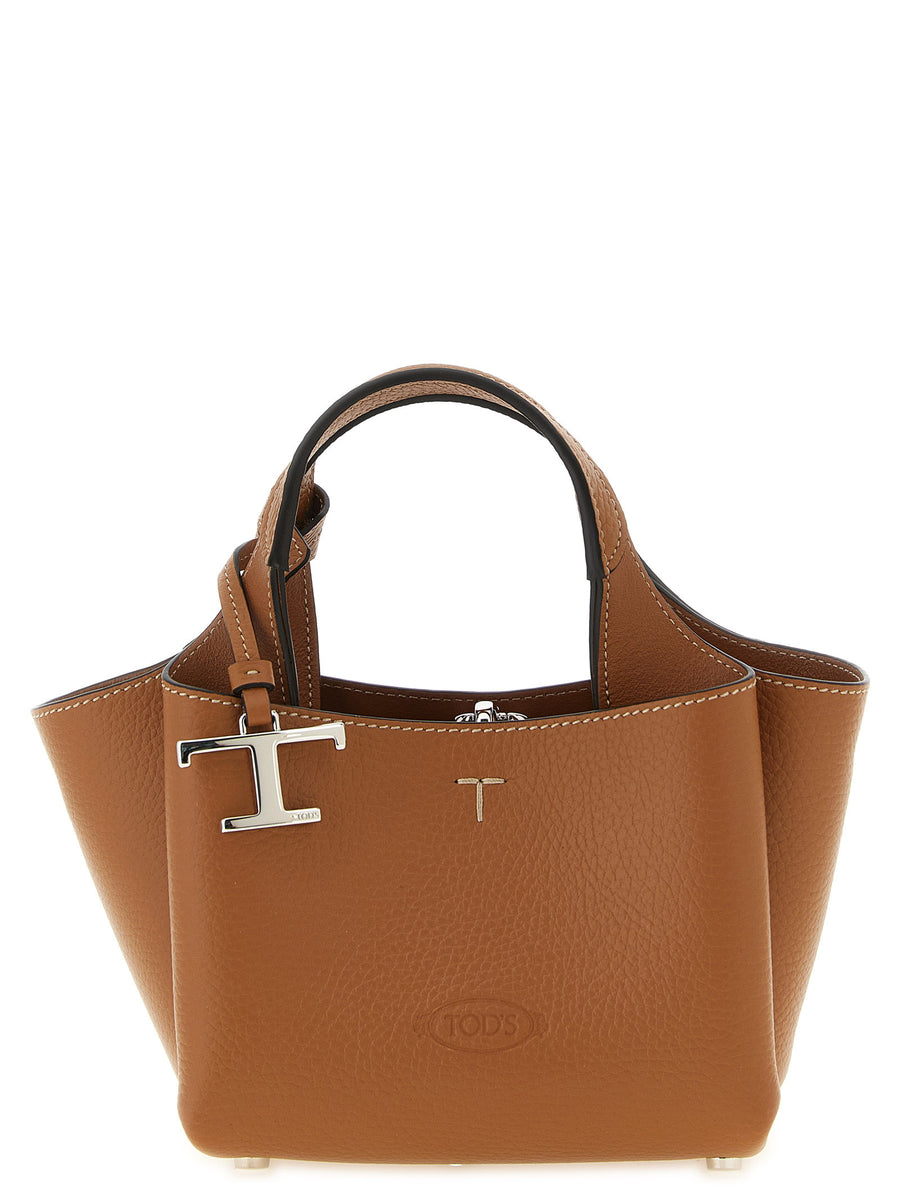 Tod's 100% calfskin leather top handle bag in brown