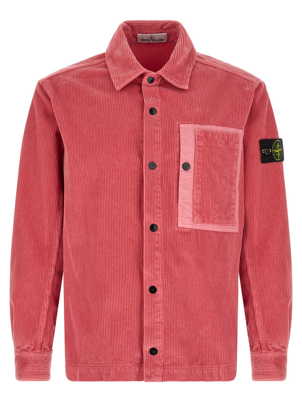 Stone Island 100% cotton overshirt in pink