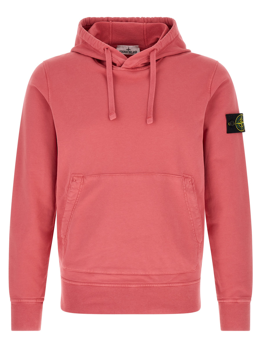 Stone Island 100% cotton hoodie in pink