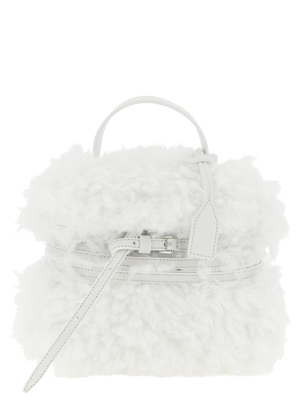 Moschino 70% Leather top handle bag in white