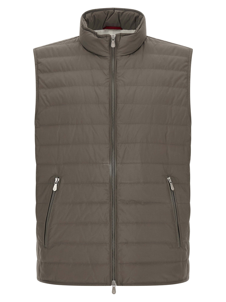 Brunello Cucinelli Technical microfiber vest in gray