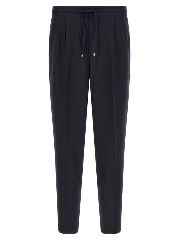 Brunello Cucinelli Pure virgin wool flannel trousers in navy