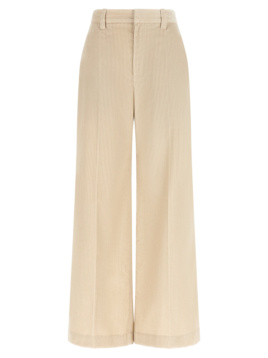 Brunello Cucinelli Pure cotton trousers in beige