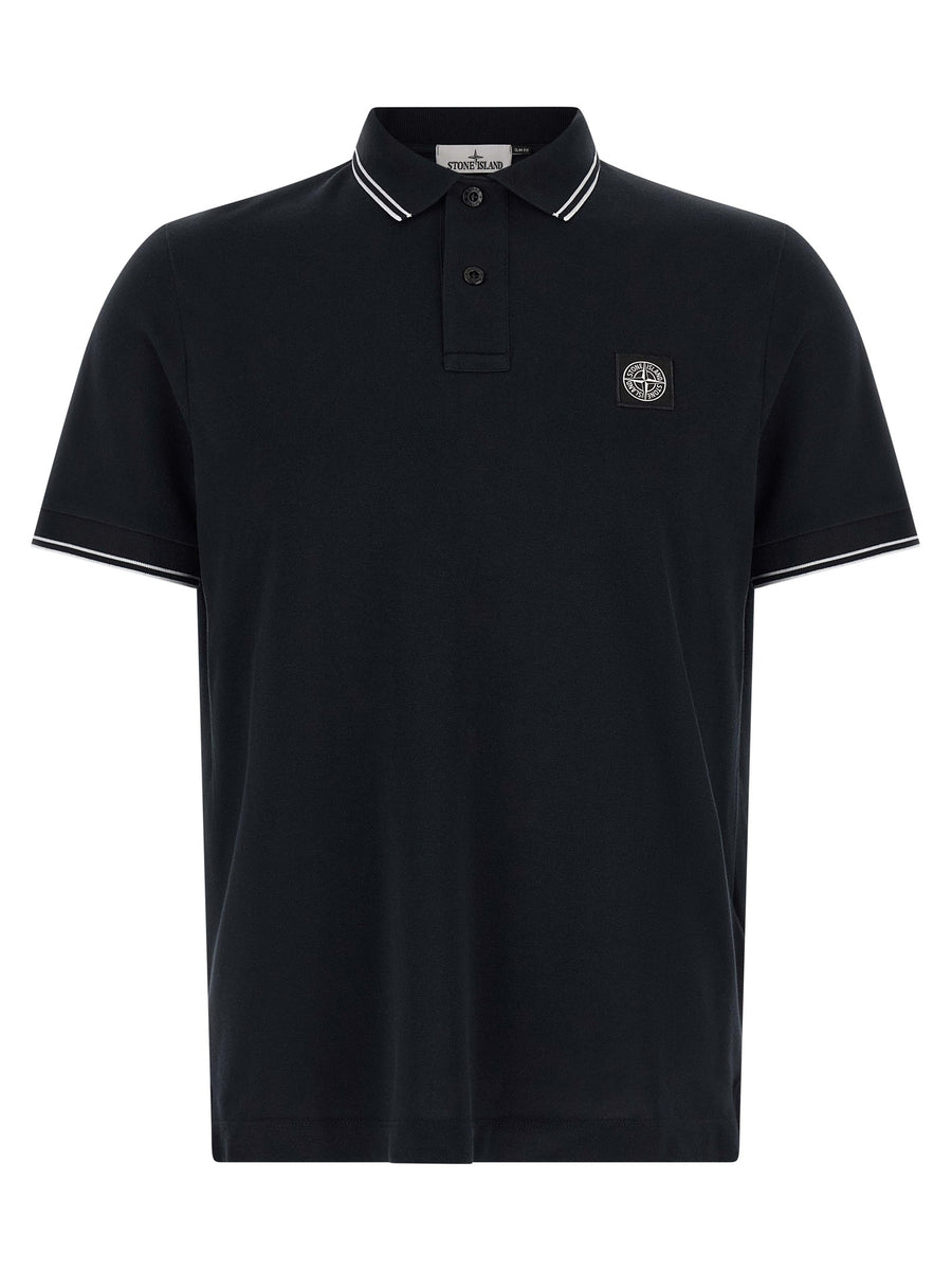 Stone Island 95% Cotton polo in black