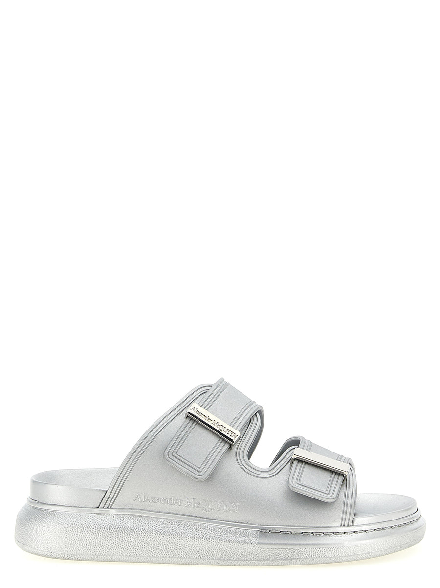 Alexander McQueen 100% Rubber slide sandal in silver