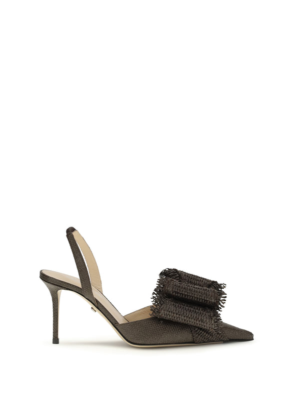 Pumps Le Cadeau Mocha Raffia Upper: Sandal