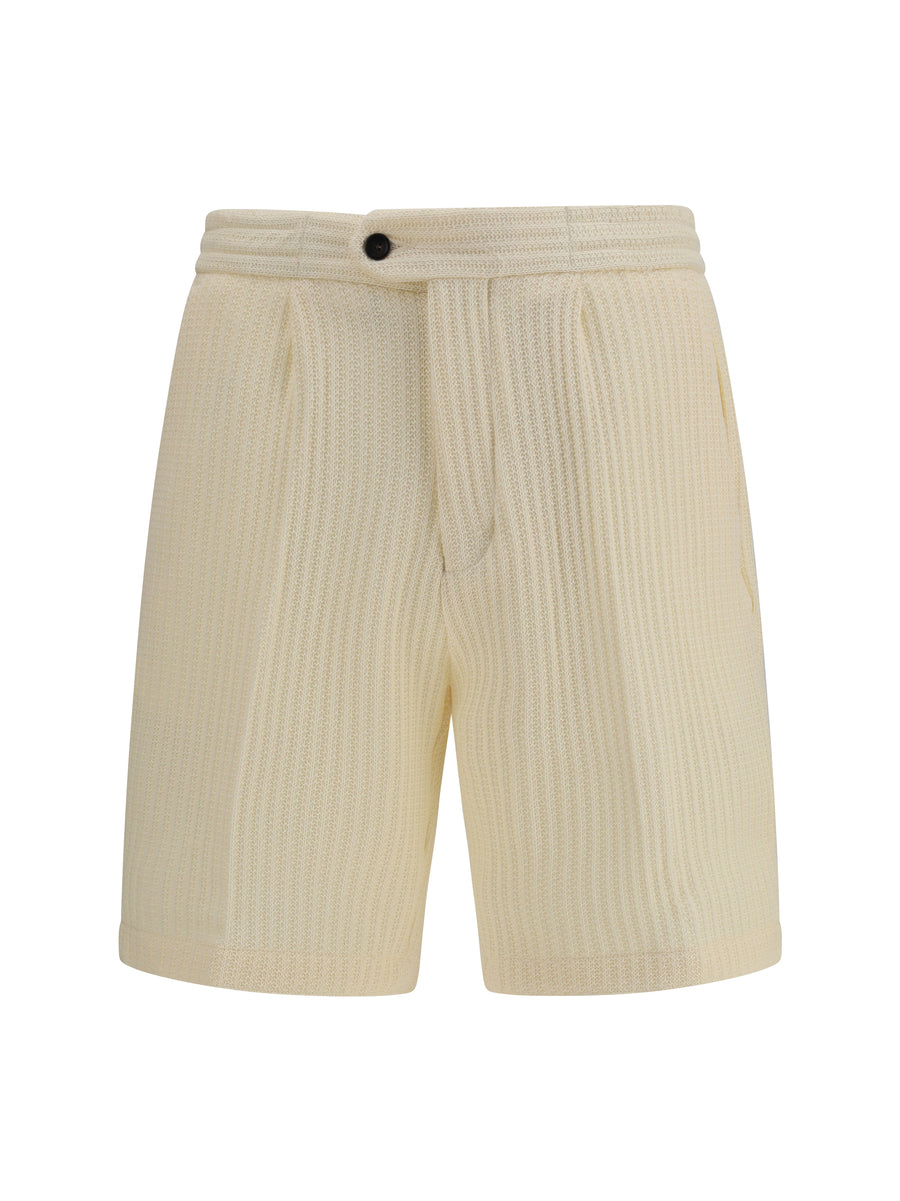 Germano 90% Cotton; 10% Polyester bermuda shorts in beige