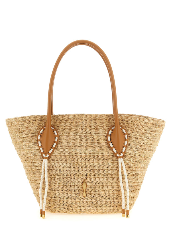 Christian Louboutin 100% Raffia tote bag in beige