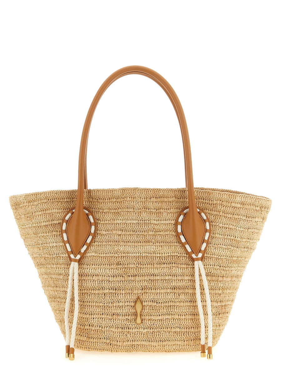 Christian Louboutin 100% Raffia tote bag in beige
