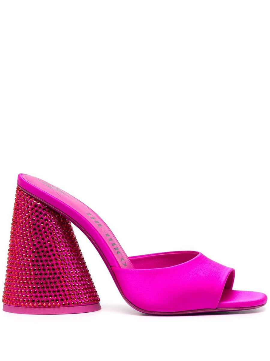 The Attico Luz embellished satin mules