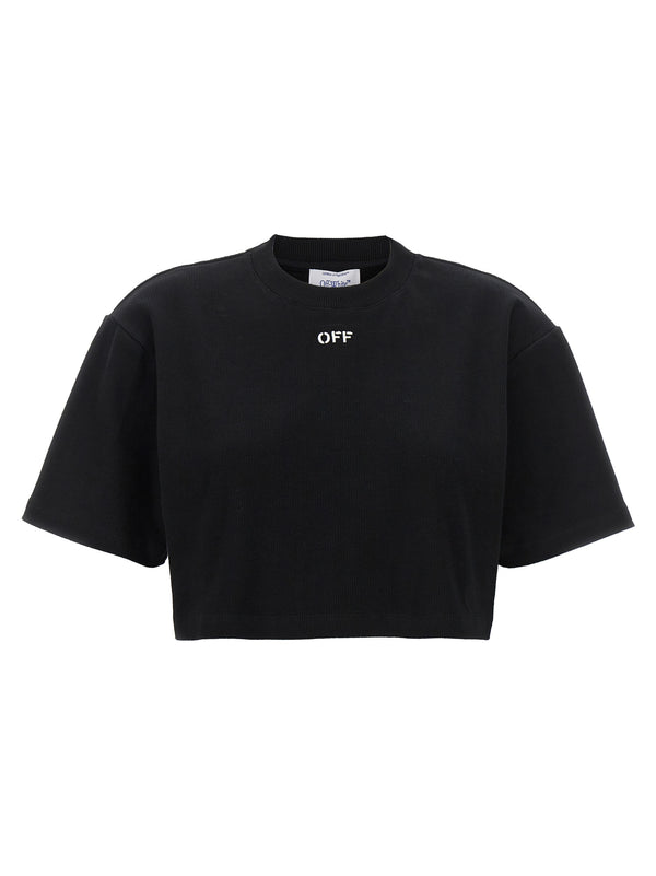 Off-White 97% cotton t-shirt in black