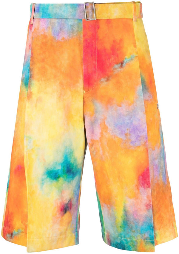 Études Ãtudes Tie-dye print cotton shorts