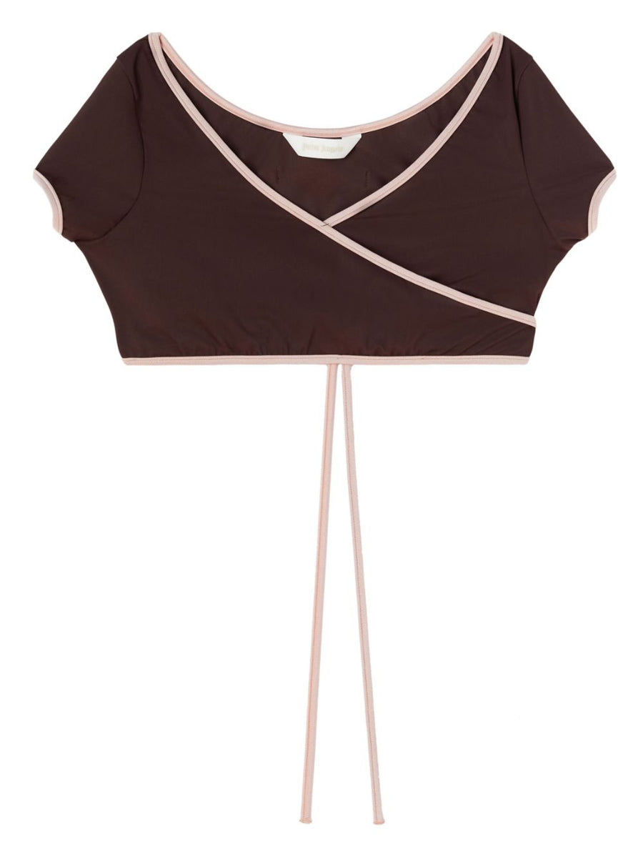 Palm Angels Cap-sleeves bikini top