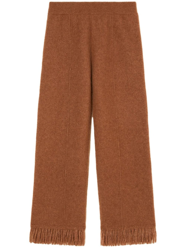 Alanui Cashmere and silk blend trousers in camel