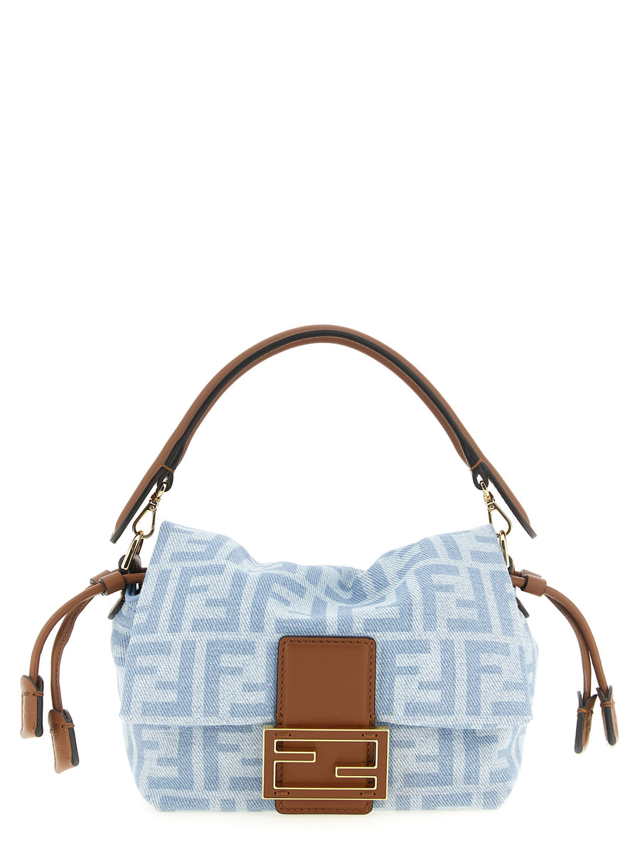 Fendi 100% cotton shoulder bag in blue