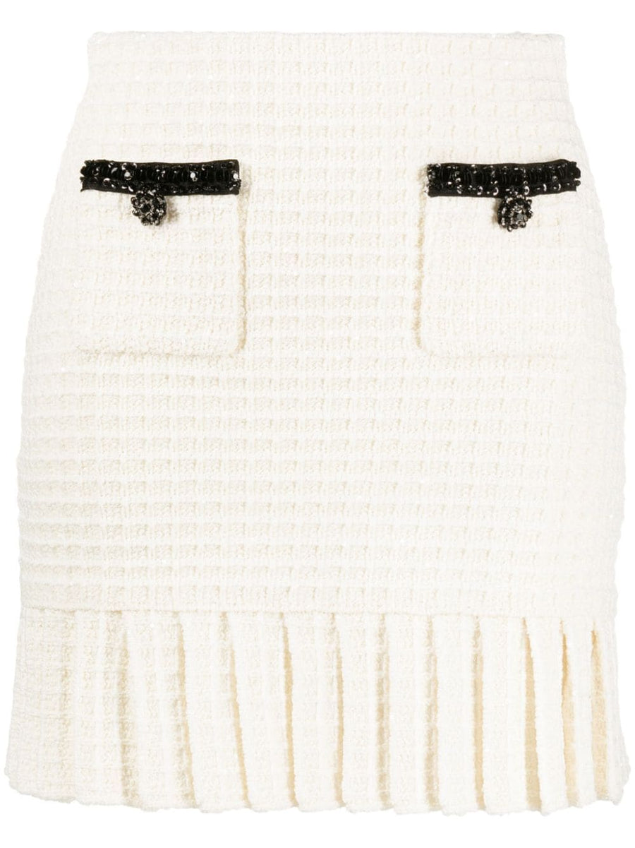 Self-Portrait Waffle-knit mini skirt