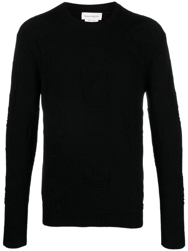 Alexander McQueen Skull جاكار كنزة — أسود