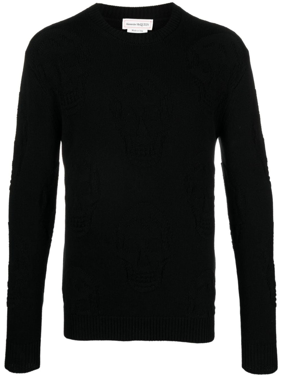 Alexander McQueen Skull Jacquard Sweater — Black