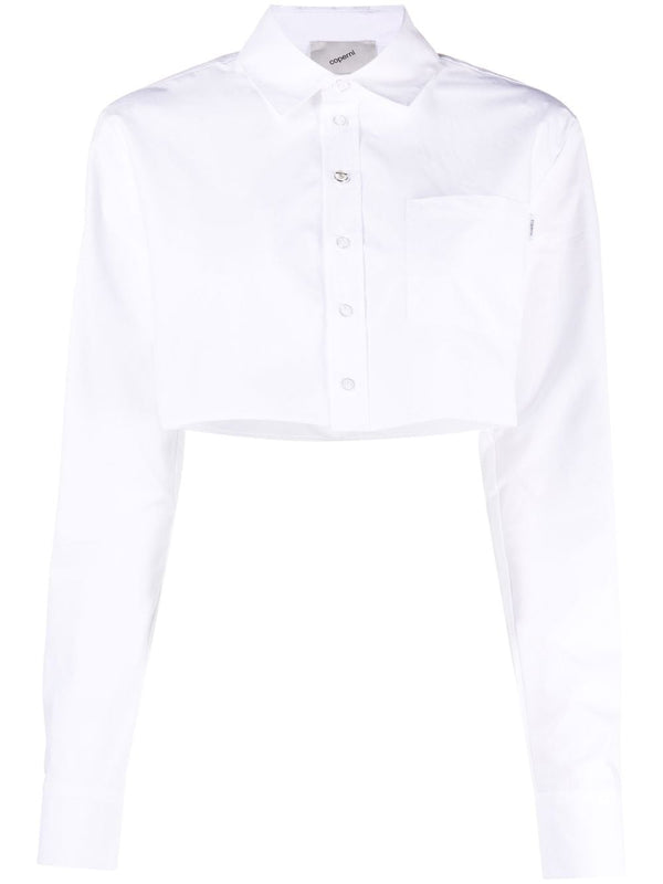 Coperni cropped shirt in white