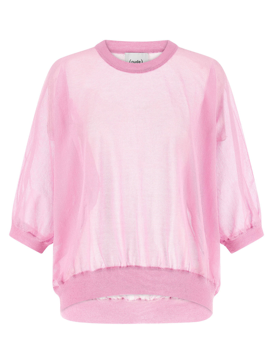 Nude Semi-sheer Cotton Sweater