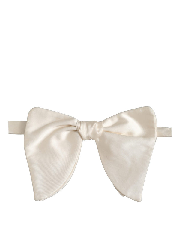 Dolce & Gabbana 100% Silk bow tie in white