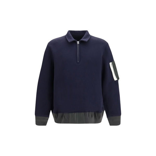 Sacai 68% Cotton polo shirt in navy