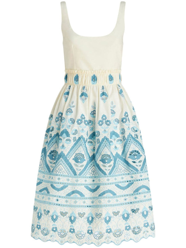 Etro Cotton blend dress in white