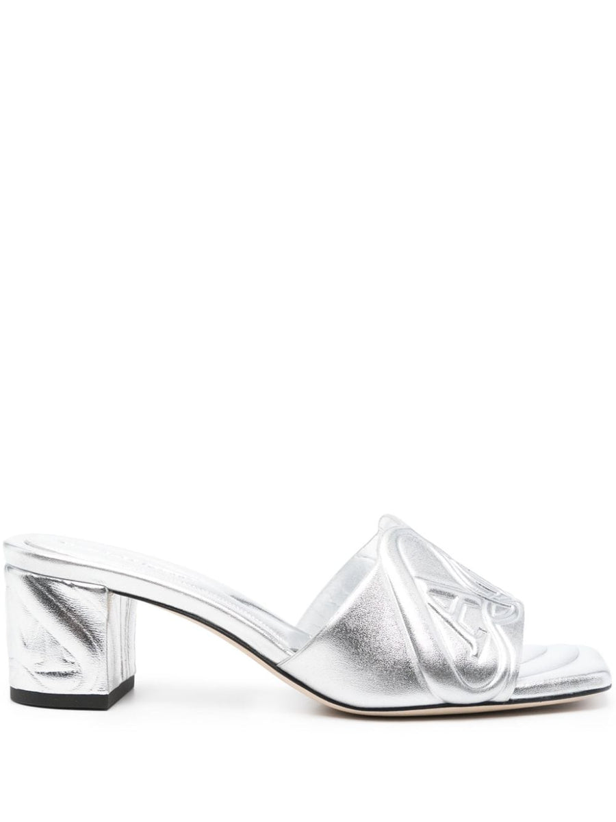 Alexander McQueen Seal Mule — Silver