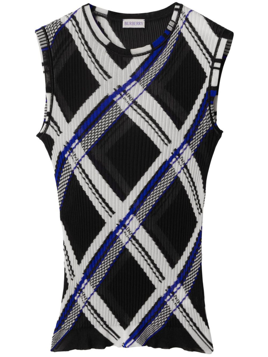 Burberry checked silk top