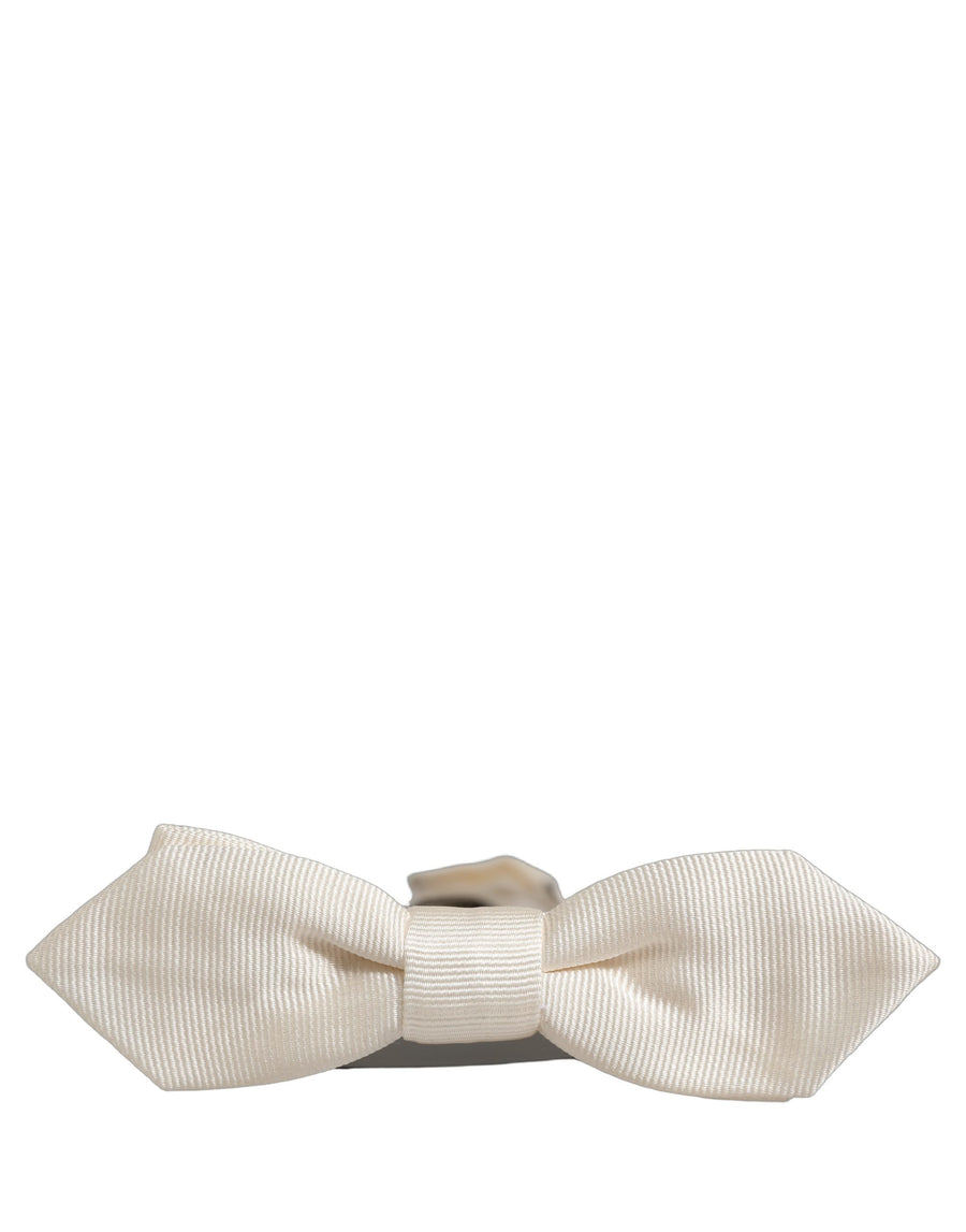 Dolce & Gabbana 100% Silk bow tie in white