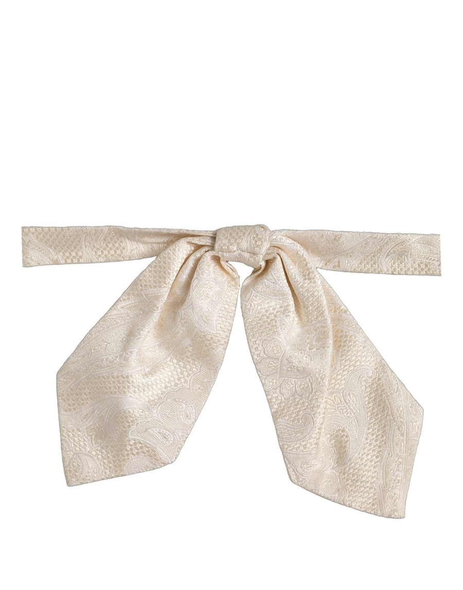 Dolce & Gabbana 100% Silk bow tie in white