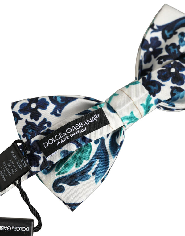 Dolce & Gabbana 100% Silk bow tie in white