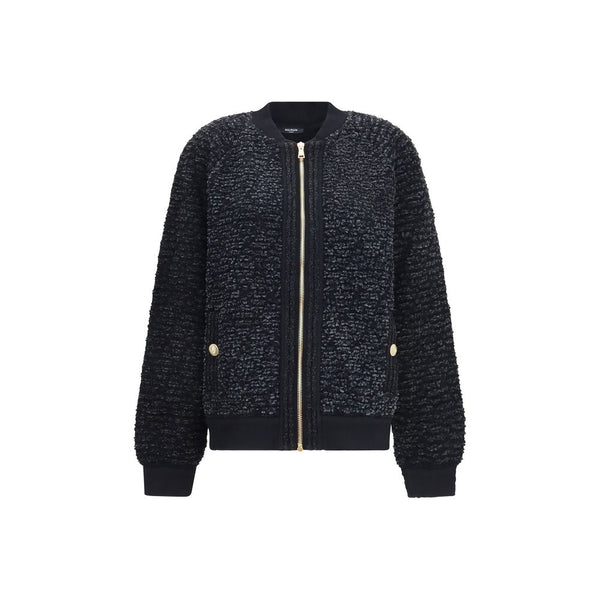 Balmain 28% Viscose bomber jacket in black