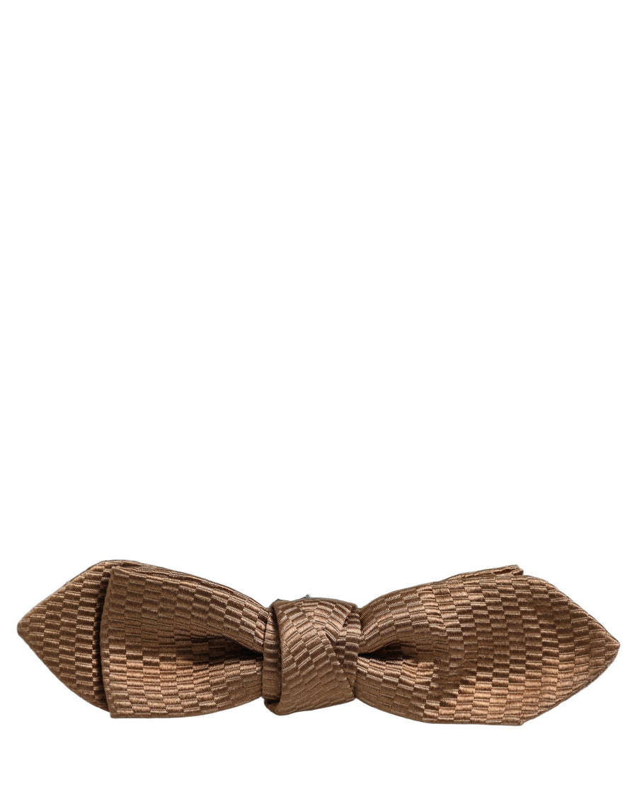 Dolce & Gabbana 100% Silk bow tie in brown