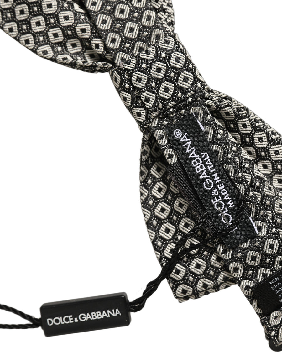 Dolce & Gabbana 100% Silk bow tie in gray