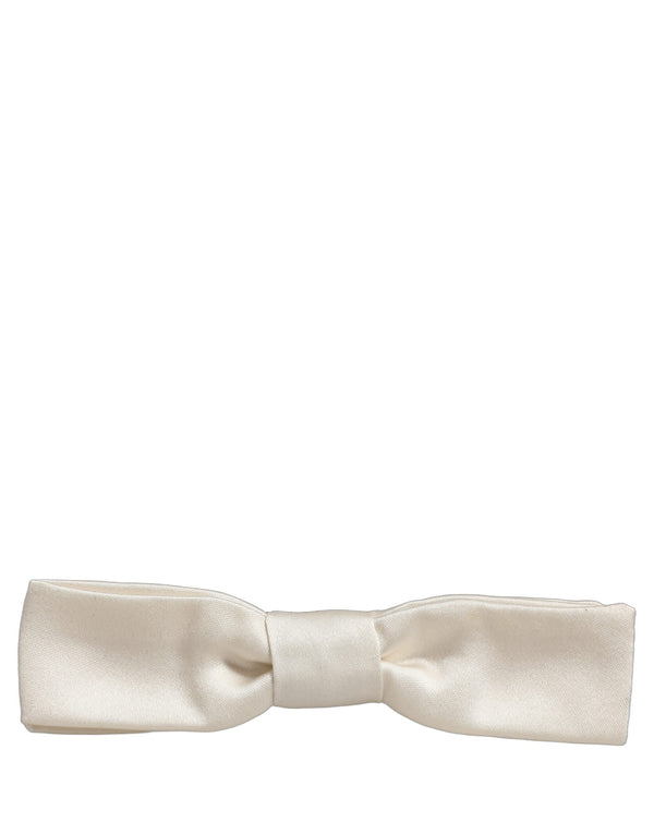 Dolce & Gabbana 100% Silk bow tie in white