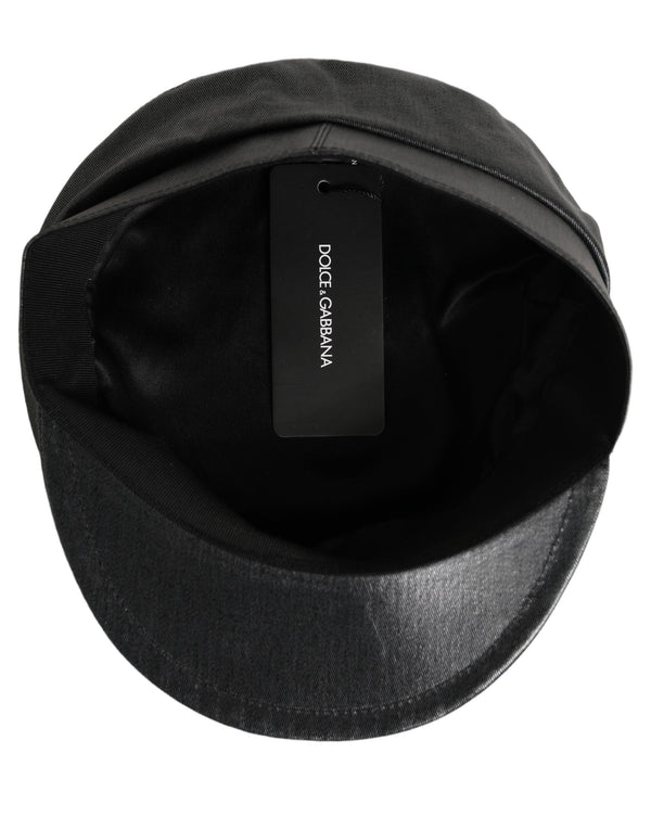 Dolce & Gabbana HAT10095 100% Cotton flat cap in black